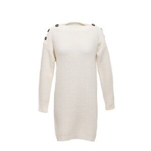 NEW Chriselle Lim Sawyer Sweater Dress Ivory XS